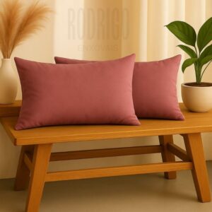 kit 2 Almofadas Baguete 50x30 em Suede "enchimento incluso" - Rosê