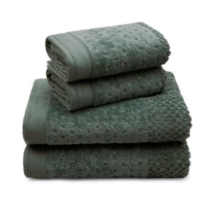 Kit 4 Peças de Toalha Pollo Cinza Minério 2 Banho 68x140 + 2 Rosto 50x75 Algodão - Cinza Minério