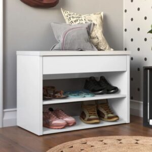 Sapateira Recamier com Assento / Prateleiras e 1 Gaveta Hall - Várias Cores