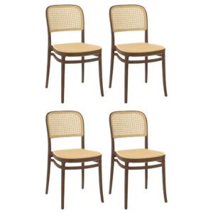 Kit 4 Cadeiras de Jantar Roma para Sala e Cozinha - Marrom