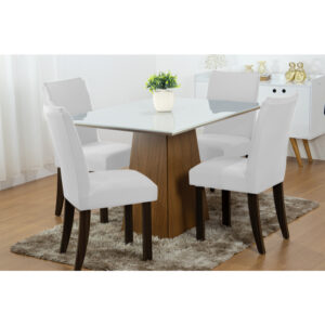 Capas Para Cadeira de Jantar - Kit 4 Peças Malha Gel com Elástico - Branco