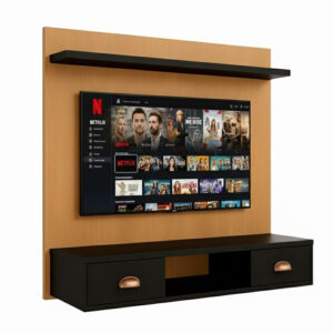 Painel Para Tv 45 Polegadas De Parede Rack 2 Portas Moderno - NATURE/PRETO