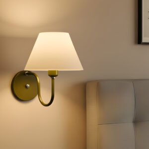 Kit 2 Arandela Abajur de Quarto Interna Bivolt 110/220 Alumínio Americana Colonial - ABF Luminárias - Dourado