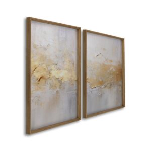 Quadro Decorativo 2 Telas Arte Abstratas Para Sala Quarto Escritorio - Madeira com vidro 60x90