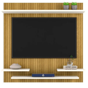 QUEIMA DE ESTOQUE! Suporte Painel Tv Quarto Sala Painel Prateleira Até 32 Polegadas Star - Cores - Ripado/Off