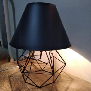 Abajur Pequeno luminária Com Aramado Retrô Ideal Para Quarto Diamante - PRETO CUP PRETO