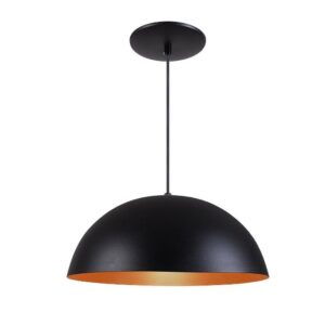 Pendente Meia Lua Bola 34cm em Alumínio Cores Cobre Arandela Luminária Sala Quarto Cozinha