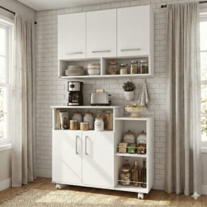 Cozinha Compacta Completa com Armário Aéreo e Fruteira Organizadora