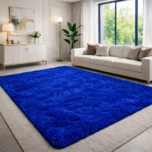 Tapete Peludo, Felpudo De Sala Ou Quarto Luxo 2,00 X 1,50 - Azul