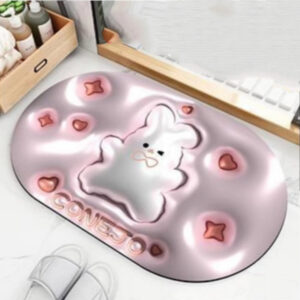 Tapete de Banheiro Efeito 3D Antiderrapante Super Absorvente Saída Chuveiro Box Super Absorvente 58x38cm - CONEJO-3D