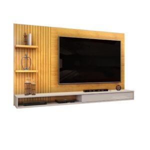 Painel para TV até 60 Polegadas Ripado com Nichos Dj Móveis Bento Cedro Bali