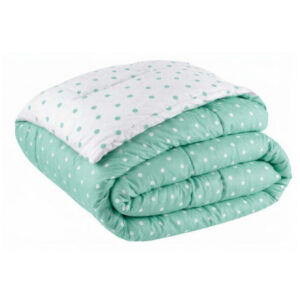 Edredom Solteiro, Casal e Queen 400 Fios 100% Micropercal Dupla Face Antialérgico Promoção - Poá Verde