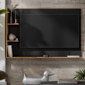 Painel Para TV 50 Polegadas Smart Para Sala Quarto Nicho Com Prateleira Berlim