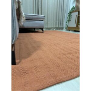 Tapete sala 100% algodão, Conforto e beleza. Prático! Pode ser lavado na máquina! Diversas medidas. - Veneza terracota