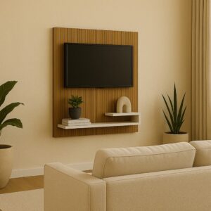 Painel Para Tv Até 32 Polegadas Com Prateleira Liso e Ripado