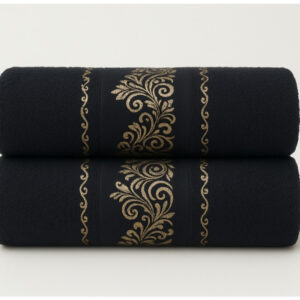 Kit 2 Toalhas de Banho Premium Gigante 100% Algodão – Felpudas, Macias e Super Absorventes - Kit 2Toalhas–Preto