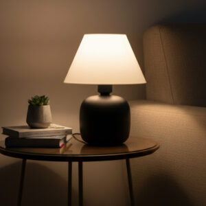 Abajur Luminaria Ceramica Porcelana Bivolt Cupula para Decoração Quarto Escritorio Sala Decoração Varias Cores