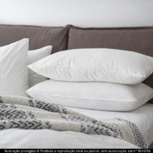 Kit 2 Travesseiros Ganso 50x70 Sono Leve Premium Fibra Siliconada Ultra Macio Anti Alérgico Lavável