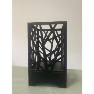 Abajur Moderno Decoração Quarto Cabeceira Luminária de Mesa Com Tomada Madeira Preto -1Agp