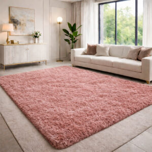 Tapete Peludo, Felpudo De Sala Ou Quarto Luxo 2,00 X 1,50 - Rosa