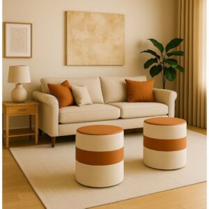 Kit Puff Drive Redondo 2unidades Sala Estofado – Moderno - Oferta Entrega Imediata