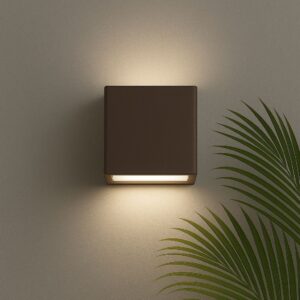 Kit 10 Arandela Mini Slim Bivolt G9 2 Focos Ip65 Moderna Texturizada P/ Parede SomeWay - Marrom