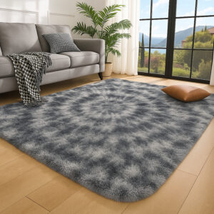 Tapete Felpudo 40mm Pelo Alto 2,00 x 1,50 Para Sala E Quarto - Cinza Mescla