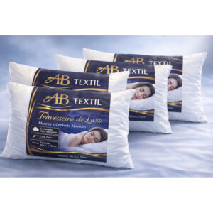 Kit 2 Travesseiro Pluma de Ganso Descanso Antiacaro 70x50cm