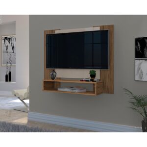 Painel para Tv Smart 50 Polegadas com Prateleira Nicho Quarto Sala Veneza - FREIJÓ OFF WHITE