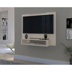 Painel para Tv Smart 50 Polegadas com Prateleira Nicho Quarto Sala Veneza - OFF WHITE