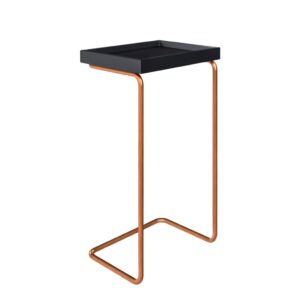 Mesa De Apoio Sofa Base Metal Cobre Para Sala - Preto