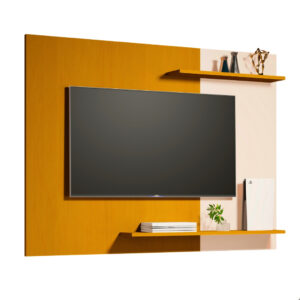 Painel Para Tv 50 Polegadas Estante Rack Flutuante Sala Quarto Painel Suspenso Ripado Nichos Nature