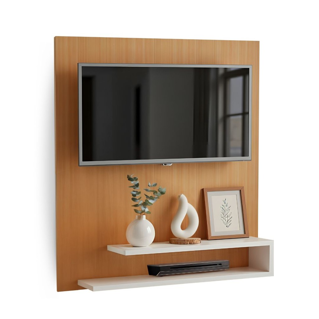 Painel Para Tv Até 32 Polegadas Com Prateleira Liso e Ripado