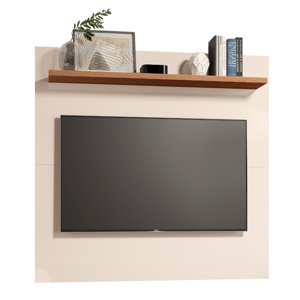 Painel Televisão Suspenso 32 Polegada Quarto Nicho Rack Retro