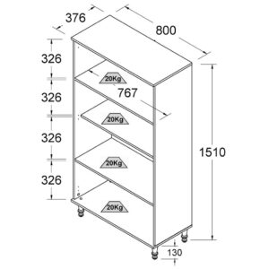 Cristaleira Estante Para Livros Ditália 2 Portas Vidro E-957