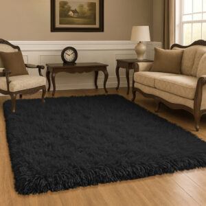 Tapete Sala 2,00 x1,50 Peludo Promoção - Preto