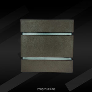 Arandela de Parede 2 Focos 2 Frisos Interna Externa Luminária de parede Muro Escada Corredor Moderna - Marrom