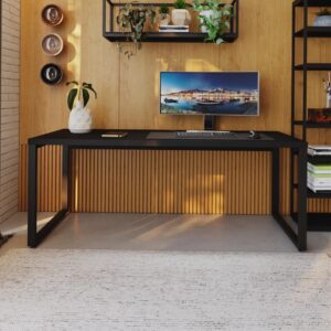 Mesa Presidente 190x70x75cm Yon - Preto TX/Est.Preta