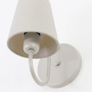 Arandela Dourada ALX160 Cúpula Tecido Cru Quarto/Cabeceira