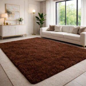 Tapete Peludo, Felpudo De Sala Ou Quarto Luxo 2,00 X 1,50 - Marrom