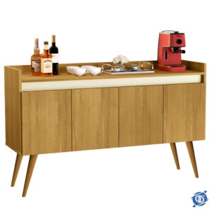 Aparador Buffet Retrô Pés Palito Em Madeira Maciça Esplanada Cantinho Do Café Recepção 2,3,4 Portas