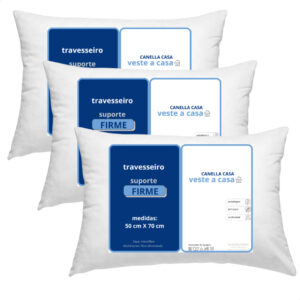 Travesseiro 50x70 Suporte Firme 100% Macio Adulto Fibra Siliconizada Antialérgico - 3 TRAVESSEIROS