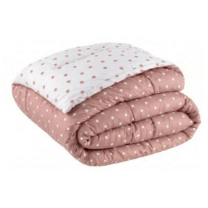 Edredom Solteiro, Casal e Queen 400 Fios 100% Micropercal Dupla Face Antialérgico Promoção - Poá Rose