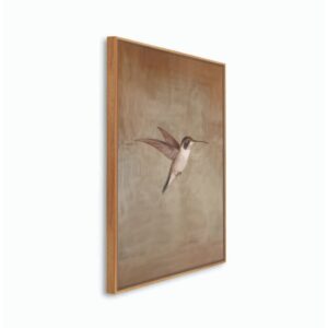 Kit2 QUADROS decorativo com MOLDURA CAIXA ALTA grande 41x61 cm Beija-Flor, Arte Minimalista Retrô para Decoração Rústica - UnitárioA1 Madeira Cerej 41x61