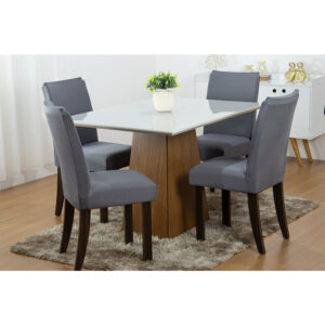 Capas Para Cadeira de Jantar - Kit 4 Peças Malha Gel com Elástico - Cinza