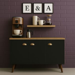 QUEIMA DE ESTOQUE - Aparador Buffet E&A 3 Portas com Pés Retro Cantinho Do Café