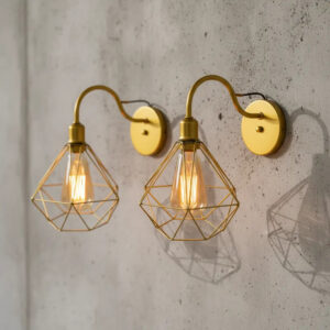 Luminária Arandela de Parede Retrô Diamante Aramado 127v/220v