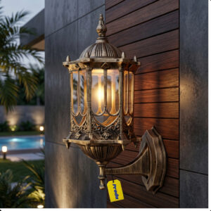 Arandela De Parede Colonial Produ Alumínio E Vidro E27 Vintage Para Jardim Área Externa Bivolt 36cm