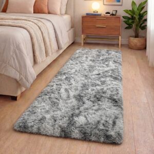 Tapete Passadeira 2,00 x 0,60 Corredor Quarto Sala Beira de Cama Felpudo Peludo - Cinza mesclado