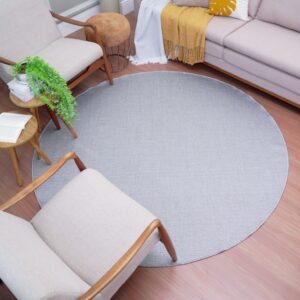 Tapete Redondo Quarto Sala Clinica Recepção Sala Jantar 200x200 - Cinza